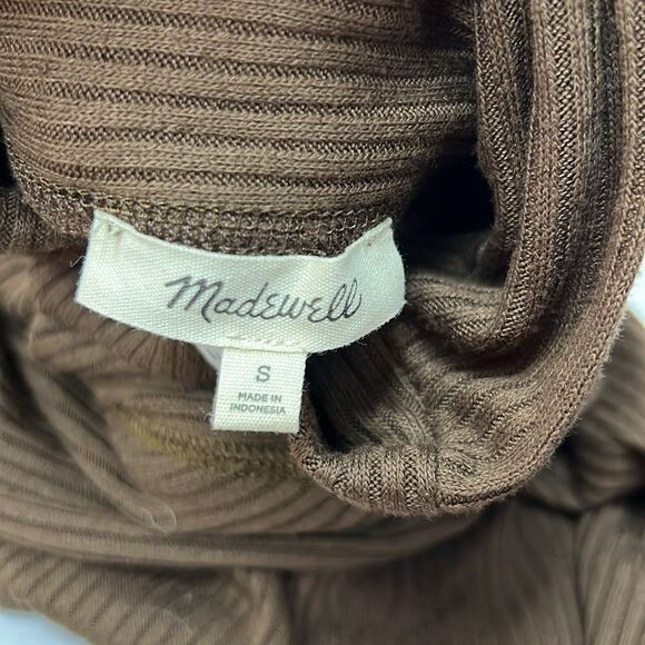 Madewell NU772 Black and white stripe Ribbed Lace-Up Short-Sleeve Tee NWT xs - Picture 3 of 7